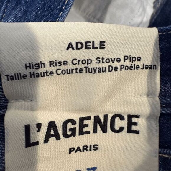 NEW! L'Agence Adele High Rise Crop Stove Pipe Jeans in Newberry Wash Size 27 - Picture 9 of 15